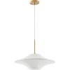 SAFAVIEH Lighting Collection Lanai White/Brass Fabric/Metal Hanging Light Fixture Pendant (LED Bulb Included)