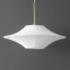 SAFAVIEH Lighting Collection Lanai White/Brass Fabric/Metal Hanging Light Fixture Pendant (LED Bulb Included)