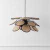 SAFAVIEH Lighting Collection Luana 3-Light Brown & Natural Rattan Adjustable Pendant Hanging Light Fixture (LED Bulb Included)(Brown/Natural)