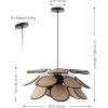 SAFAVIEH Lighting Collection Luana 3-Light Brown & Natural Rattan Adjustable Pendant Hanging Light Fixture (LED Bulb Included)(Brown/Natural)