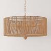 SAFAVIEH Lighting Collection Mamba Natural/Gold 5-Light Adjustable Pendant Chandelier Hanging Light Fixture, Ideal for Dining Room, Kitchen Island, Entryway (LED Bulbs Included)