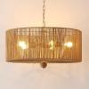 SAFAVIEH Lighting Collection Mamba Natural/Gold 5-Light Adjustable Pendant Chandelier Hanging Light Fixture, Ideal for Dining Room, Kitchen Island, Entryway (LED Bulbs Included)