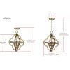 SAFAVIEH Lighting Collection Mila Modern Farmhouse Orb 12-inch Diameter 3-light Adjustable Hanging Pendant Light Fixture (LED Bulbs Included)