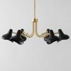SAFAVIEH Lighting Collection Mykola Black/Brass Gold 6-Light Hanging Adjustable Chandelier Light Fixture (LED Bulbs Included)