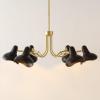 SAFAVIEH Lighting Collection Mykola Black/Brass Gold 6-Light Hanging Adjustable Chandelier Light Fixture (LED Bulbs Included)