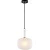 SAFAVIEH Lighting Collection Naois White/Black Adjustable Pendant Hanging Light Fixture, Ideal for Dining Room, Kitchen Island, Entryway (LED Bulb Included)