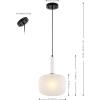 SAFAVIEH Lighting Collection Naois White/Black Adjustable Pendant Hanging Light Fixture, Ideal for Dining Room, Kitchen Island, Entryway (LED Bulb Included)