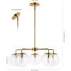 SAFAVIEH Lighting Collection Negara Mid-Century Modern Retro Brass/Clear Orb 5-Light Chandelier