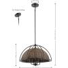 SAFAVIEH Lighting Collection Paulina Rattan Natural/Black 4-Light Adjustable Pendant Chandelier Hanging Light Fixture, Ideal for Dining Room, Kitchen Island, Foyer, Entryway (LED Bulbs Included)