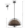 SAFAVIEH Lighting Collection Paulina Rattan Natural/Black 4-Light Adjustable Pendant Chandelier Hanging Light Fixture, Ideal for Dining Room, Kitchen Island, Foyer, Entryway (LED Bulbs Included)