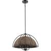 SAFAVIEH Lighting Collection Paulina Rattan Natural/Black 4-Light Adjustable Pendant Chandelier Hanging Light Fixture, Ideal for Dining Room, Kitchen Island, Foyer, Entryway (LED Bulbs Included)
