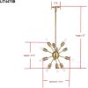 SAFAVIEH Lighting Collection Raging Solace Retro Mid-Century Modern Industrial Sputnik Gold 18-inch Diameter 12-light Pendant Adjustable Hanging Pendant Light Fixture (LED Edison Bulbs Included)(Gold)