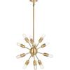 SAFAVIEH Lighting Collection Raging Solace Retro Mid-Century Modern Industrial Sputnik Gold 18-inch Diameter 12-light Pendant Adjustable Hanging Pendant Light Fixture (LED Edison Bulbs Included)(Gold)
