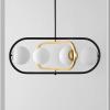 SAFAVIEH Lighting Collection Urbana Black/Brass Gold 4-Light Adjustable Pendant Chandelier Hanging Light Fixture, Ideal for Dining Room, Kitchen Island, Entryway (LED Bulbs Included)
