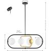 SAFAVIEH Lighting Collection Urbana Black/Brass Gold 4-Light Adjustable Pendant Chandelier Hanging Light Fixture, Ideal for Dining Room, Kitchen Island, Entryway (LED Bulbs Included)