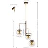 SAFAVIEH Lighting Collection Vylora Brown/Brass Gold 3-Light Adjustable Pendant Chandelier Hanging Light Fixture, Ideal for Dining Room, Kitchen Island, Entryway (LED Bulbs Included)