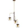 SAFAVIEH Lighting Collection Vylora Brown/Brass Gold 3-Light Adjustable Pendant Chandelier Hanging Light Fixture, Ideal for Dining Room, Kitchen Island, Entryway (LED Bulbs Included)
