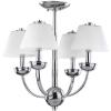 SAFAVIEH Lighting Collection Yardley Chrome 19-inch Diameter 4-light Adjustable Hanging Chandelier Light Fixture (LED Bulbs Included)