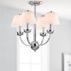 SAFAVIEH Lighting Collection Yardley Chrome 19-inch Diameter 4-light Adjustable Hanging Chandelier Light Fixture (LED Bulbs Included)