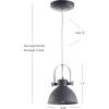 SAFAVIEH PND4034C Lighting Collection Rove Modern Adjustable 82-inch Drop Grey Pendant, 10′ H(Gray)