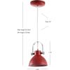 SAFAVIEH PND4034C Lighting Collection Rove Modern Adjustable 82-inch Drop Grey Pendant, 10′ H(Red)