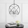 SAFAVIEH PND4101A Sabina 4-Light Nickel Brass and Black Adjustable Chandelier (LED Bulbs Included) Pendant
