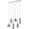 SAFAVIEH PND6003A Mendi 6-Light Adjustable Silver and Chrome (LED Bulbs Included) Pendant