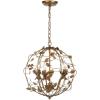 Safavieh Lighting Collection Austen Cage Gold Leaf Chandelier