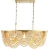 SAFAVIEH Lighting Collection Alluri Boho Coastal Gold/Natural 4-Light 32-inch Chandelier
