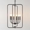 SAFAVIEH Lighting Collection Alto Modern Farmhouse Black 6-Light Adjustable Pendant Chandelier Hanging Light Fixture, Ideal for Dining Room, Kitchen Island, Foyer, Entryway (LED Bulbs Included)