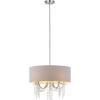 SAFAVIEH Lighting Collection Cotillion Modern Shabby Chic Farmhouse Glam Chrome/ Crystal 22-inch Diameter Adjustable Hanging Pendant Light Fixture (LED Bulbs Included)