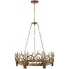 SAFAVIEH Lighting Collection Duriel Rustic Farmhouse Antique Brown Antler Chandelier