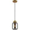 SAFAVIEH Lighting Collection Ethyx Smoke Grey/Brass Adjustable Pendant Hanging Light Fixture, Ideal for Dining Room, Kitchen Island, Entryway (LED Bulb Included)