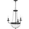 SAFAVIEH Lighting Collection Jacques Farmhouse Rustic Modern Black Metal 18-inch Diameter 3-light Adjustable Hanging Chandelier Light Fixture (LED Bulbs Included)