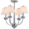 SAFAVIEH Lighting Collection Yardley Chrome 19-inch Diameter 4-light Adjustable Hanging Chandelier Light Fixture (LED Bulbs Included)