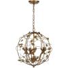 Safavieh Lighting Collection Austen Cage Gold Leaf Chandelier