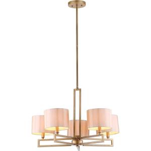SAFAVIEH Lighting Collection Catena Rustic Farmhouse Antique Gold 25-inch Diameter 5-light Adjustable Hanging Chandelier Light Fixture (LED Bulbs Included)