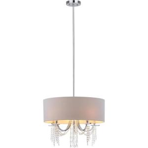 SAFAVIEH Lighting Collection Cotillion Modern Shabby Chic Farmhouse Glam Chrome/ Crystal 22-inch Diameter Adjustable Hanging Pendant Light Fixture (LED Bulbs Included)