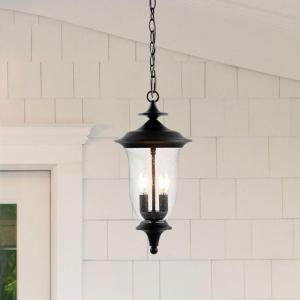 SAFAVIEH Lighting Collection Dowell Black 2-Light Extendable Outdoor Pendant