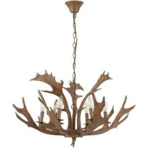 SAFAVIEH Lighting Collection Dresden Rustic Farmhouse Brown Antler Chandelier