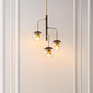 SAFAVIEH Lighting Collection Vylora Brown/Brass Gold 3-Light Adjustable Pendant Chandelier Hanging Light Fixture, Ideal for Dining Room, Kitchen Island, Entryway (LED Bulbs Included)