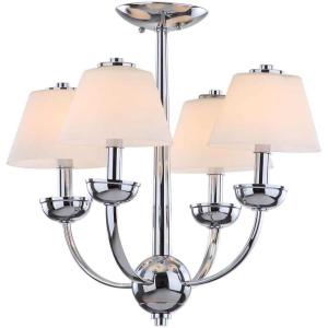 SAFAVIEH Lighting Collection Yardley Chrome 19-inch Diameter 4-light Adjustable Hanging Chandelier Light Fixture (LED Bulbs Included)