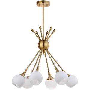 SAFAVIEH PND4002A Collection Justine 6 22″ Adjustable Pendant Light, Brass Gold