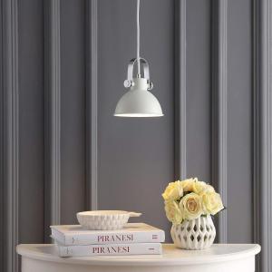 SAFAVIEH PND4034C Lighting Collection Rove Modern Adjustable 82-inch Drop Grey Pendant, 10′ H(White)