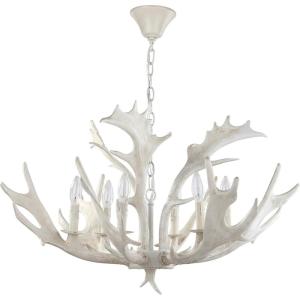 Safavieh Lighting Collection Birch 30″ Antler White Chandelier