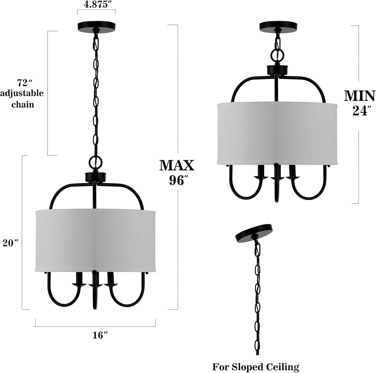 image:imageSAFAVIEH Lighting Collection Jemmi 3Light Brass LED Adjustable PendantBlack