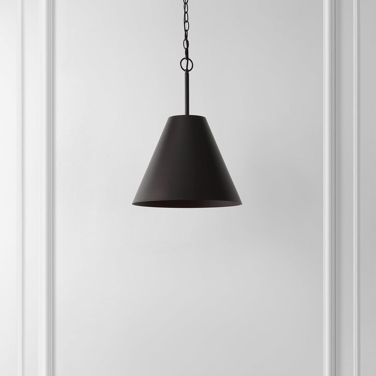 image:imageSAFAVIEH Lighting Collection Jenner Brass Gold Adjustable Pendant Hanging Light Fixture Ideal for Dining Room Kitchen Island Entryway LED Bulb IncludedOil Rub Bronze