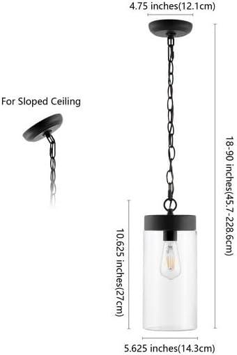 image:imageSAFAVIEH Lighting Collection Lianne Black Extendable Outdoor Pendant