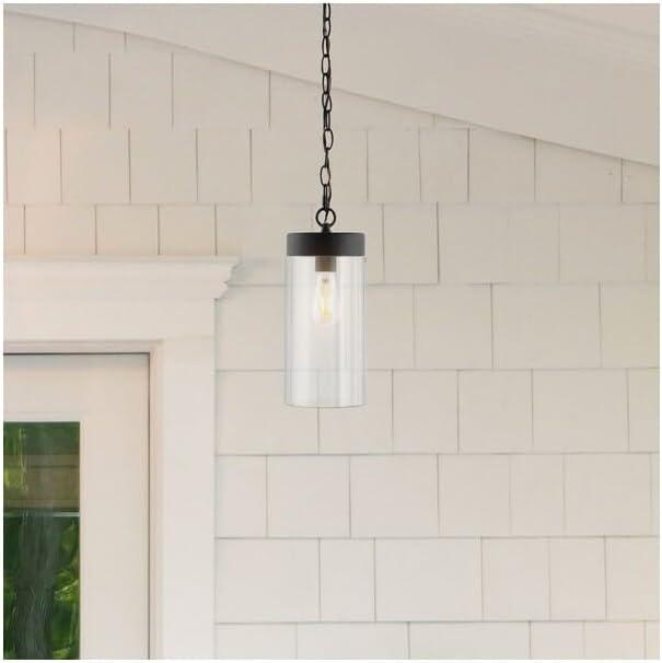 image:imageSAFAVIEH Lighting Collection Lianne Black Extendable Outdoor Pendant