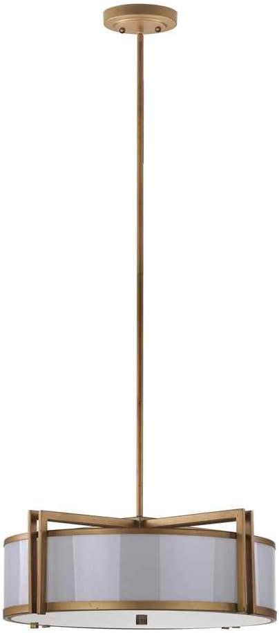 image:imageSAFAVIEH Lighting Collection Orb Antique Gold 21inch Diameter Adjustable Ceiling Drum Pendant Light Fixture LED Bulbs Included